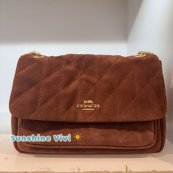 Coach Handbags - NWT Coach Elodie Crossbody Bag Quilting CCZ63 Gold/Vintage Brown/Maple Suede